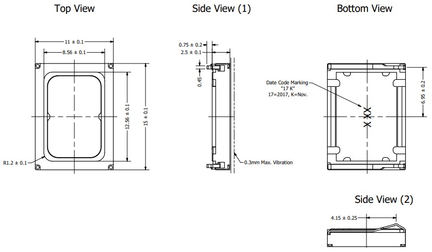 Mechanical Drawing - DB Unlimited Dynamic Micro Speaker